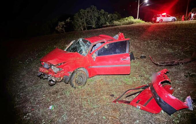 Saída de pista deixa 5 pessoas feridas na SC 163, em São Miguel do Oeste