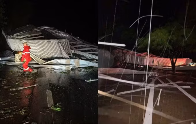 Temporal com ventos acima de 100 km/h deixa um morto e famílias fora de casa no Paraná
