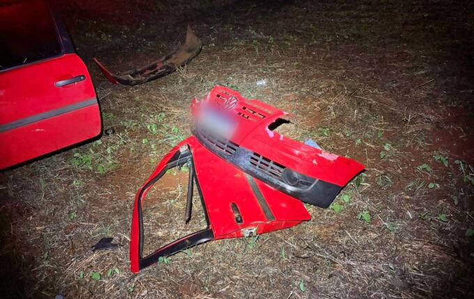 Saída de pista deixa 5 pessoas feridas na SC 163, em São Miguel do Oeste