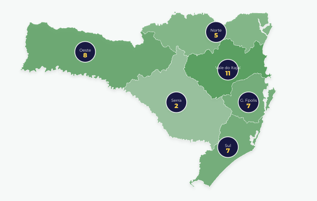 Oeste garante 20% das cadeiras da Alesc com oito deputados eleitos