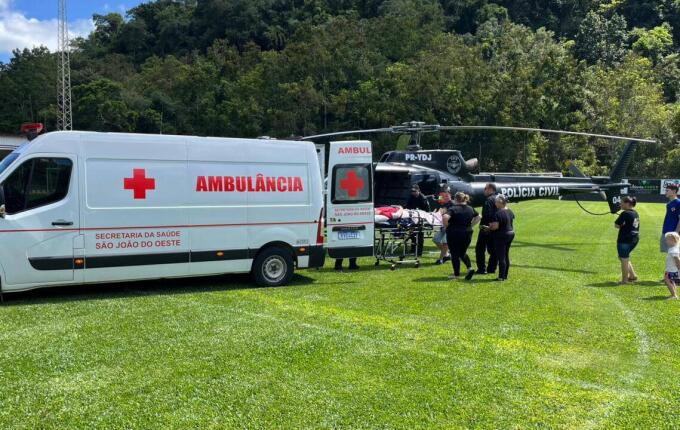 Saer transfere idoso de São João do Oeste para Hospital de Xanxerê em 25 minutos