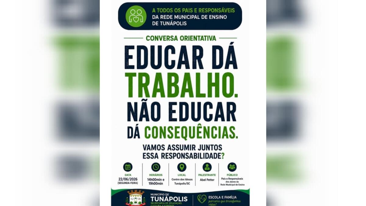 Participação na vida escolar é tema de palestra para pais em Tunápolis