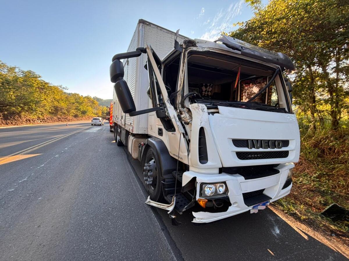 Colisão na BR-282 causa lentidão no trânsito próximo a Flor do Sertão