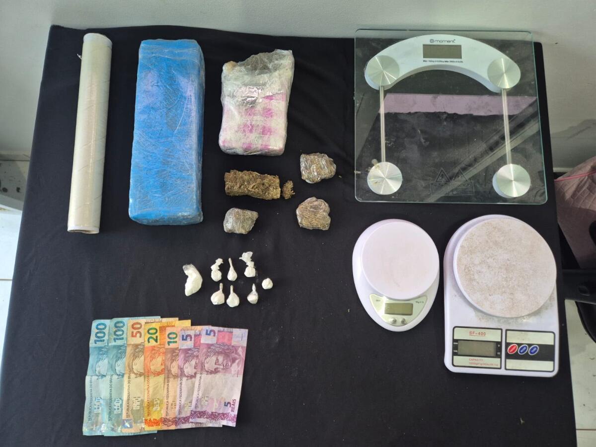 PM apreende 1,2 quilo de maconha e prende três pessoas em SMO