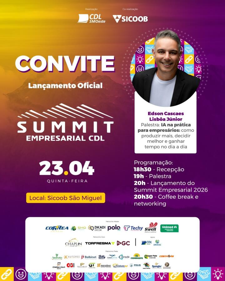 CDL lança Summit Empresarial nesta quinta com anúncio de palestrantes